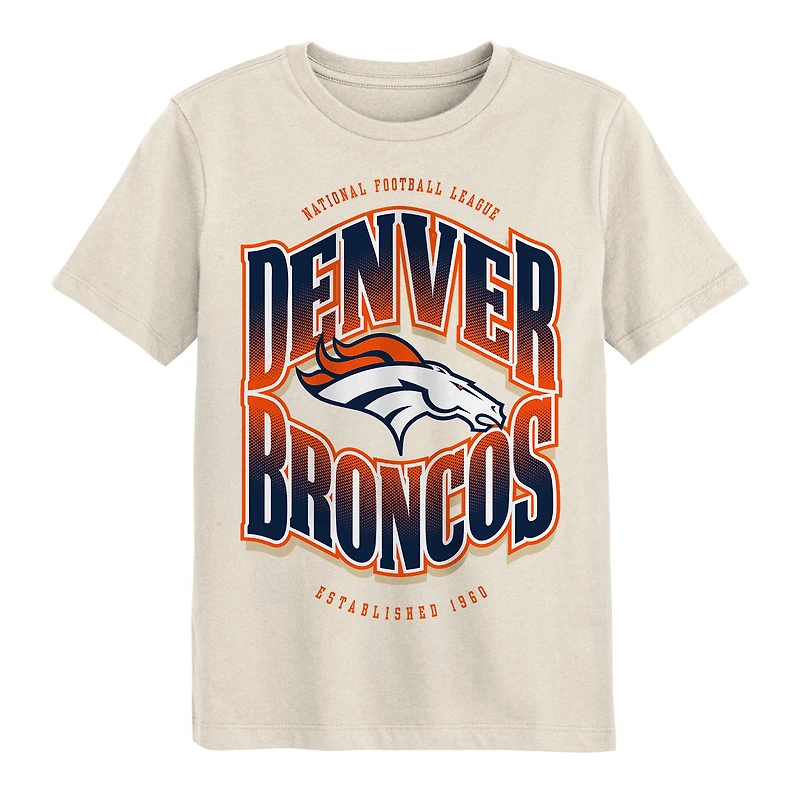 Youth Outerstuff Cream Denver Broncos Huddle T-Shirt