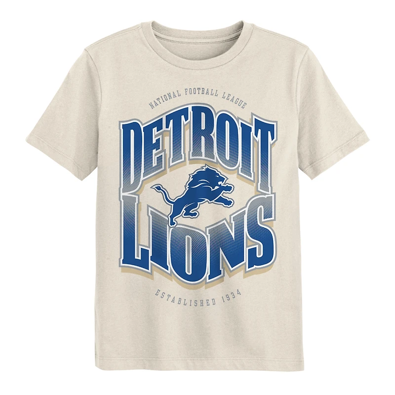 Youth Outerstuff Cream Detroit Lions Huddle T-Shirt
