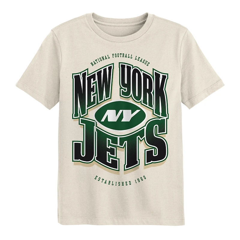 Youth Outerstuff Cream New York Jets Huddle T-Shirt