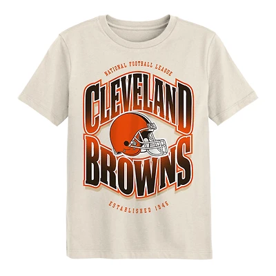 Youth Outerstuff Cream Cleveland Browns Huddle T-Shirt