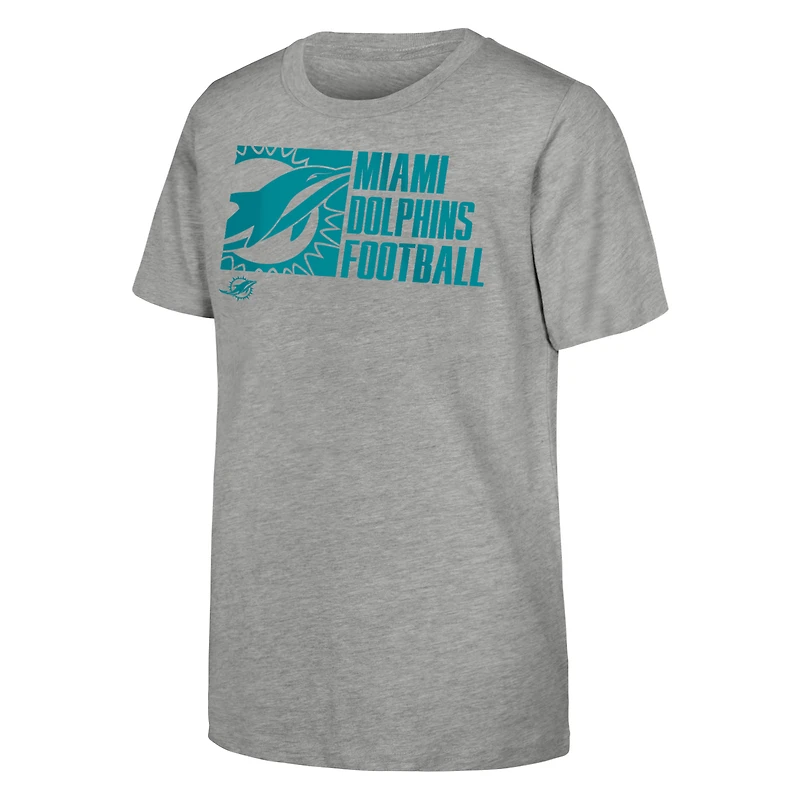Youth Outerstuff Heather Gray Miami Dolphins Post Game T-Shirt