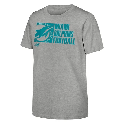 Youth Outerstuff Heather Gray Miami Dolphins Post Game T-Shirt