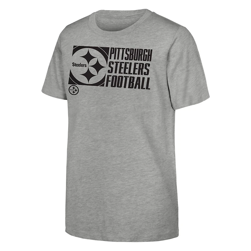 Youth Outerstuff Heather Gray Pittsburgh Steelers Post Game T-Shirt