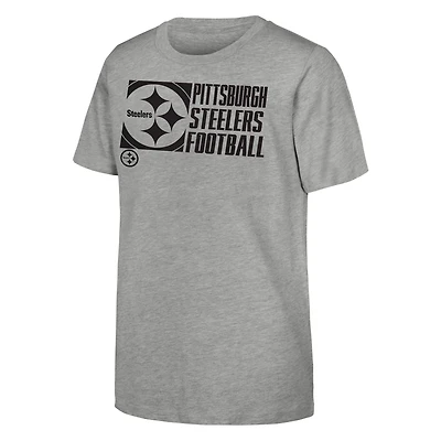 Youth Outerstuff Heather Gray Pittsburgh Steelers Post Game T-Shirt
