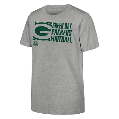 Youth Outerstuff Heather Gray Green Bay Packers Post Game T-Shirt