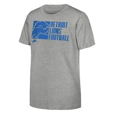 Youth Outerstuff Heather Gray Detroit Lions Post Game T-Shirt