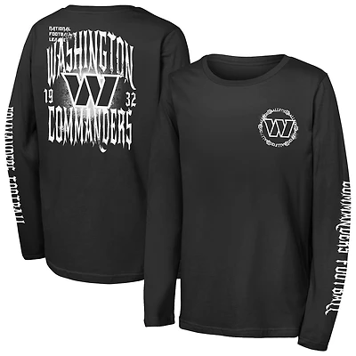 Youth Outerstuff Black Washington Commanders Rumble Long Sleeve T-Shirt
