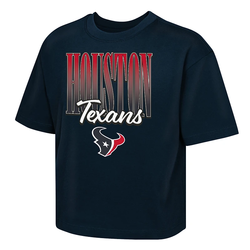 Girls Youth Outerstuff  Navy Houston Texans Big City Boxy T-Shirt
