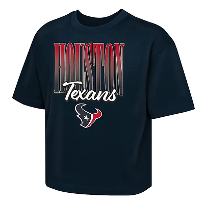 Girls Youth Outerstuff  Navy Houston Texans Big City Boxy T-Shirt