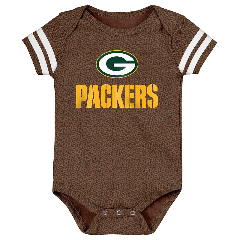 Newborn & Infant Outerstuff Brown Green Bay Packers Playmaker Bodysuit