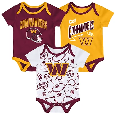 Infant Outerstuff  Washington Commanders All Day Play Three-Piece Bodysuit Set