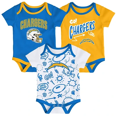 Infant Outerstuff  Los Angeles Chargers All Day Play Three-Piece Bodysuit Set