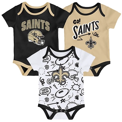 Infant Outerstuff  New Orleans Saints All Day Play Three-Piece Bodysuit Set