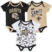 Infant Outerstuff  New Orleans Saints All Day Play Three-Piece Bodysuit Set