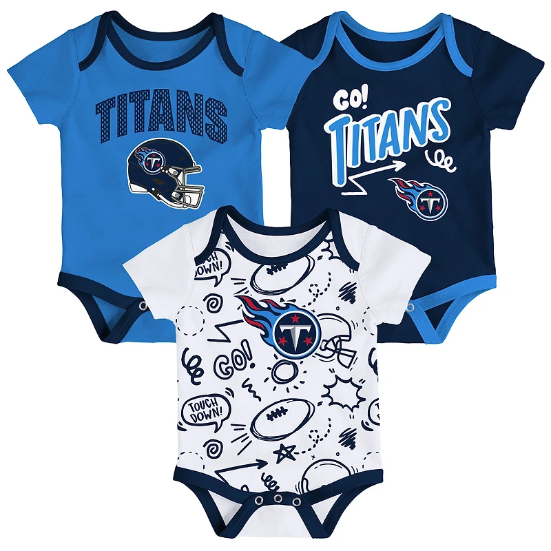 Infant Outerstuff  Tennessee Titans All Day Play Three-Piece Bodysuit Set