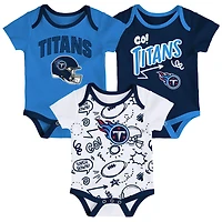 Infant Outerstuff  Tennessee Titans All Day Play Three-Piece Bodysuit Set