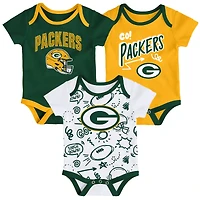Infant Outerstuff  Green Bay Packers All Day Play Three-Piece Bodysuit Set