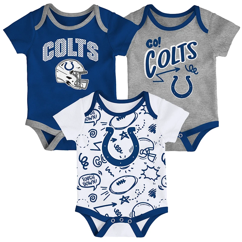 Infant Outerstuff  Indianapolis Colts All Day Play Three-Piece Bodysuit Set