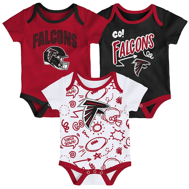 Infant Outerstuff  Atlanta Falcons All Day Play Three-Piece Bodysuit Set