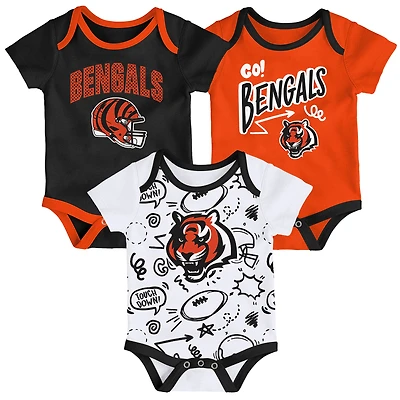 Infant Outerstuff  Cincinnati Bengals All Day Play Three-Piece Bodysuit Set