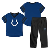 Toddler Outerstuff Royal/Black Indianapolis Colts Red Zone V-Neck T-Shirt & Pants Set