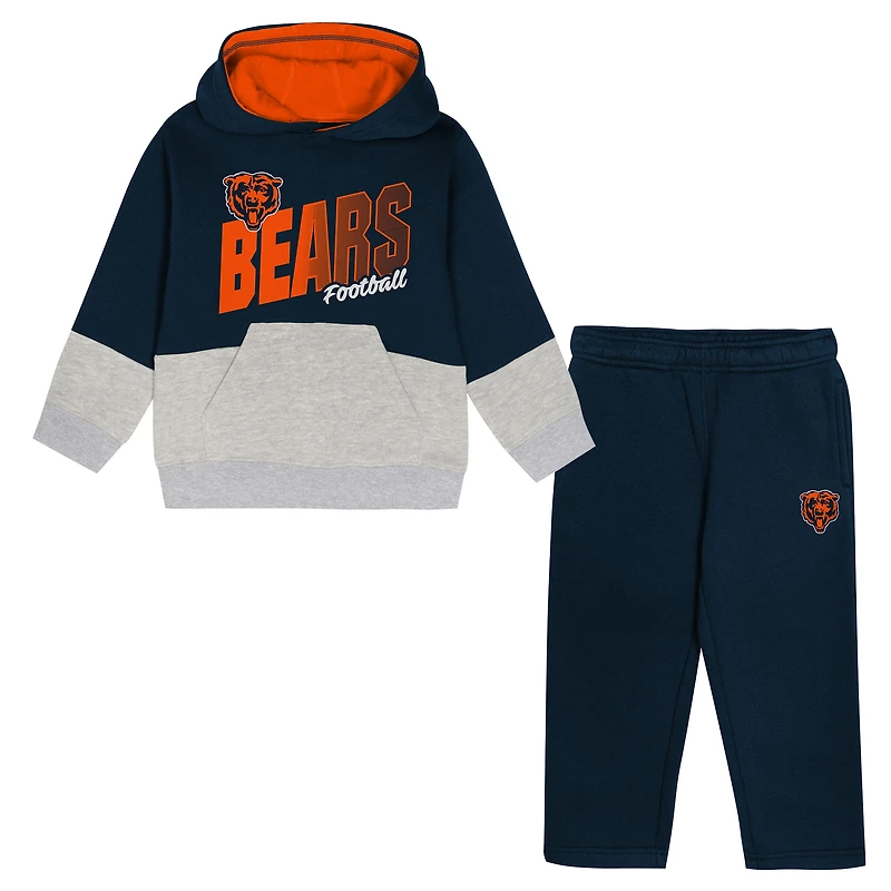 Toddler Outerstuff Navy Chicago Bears Lineman Fleece Hoodie & Pants Set