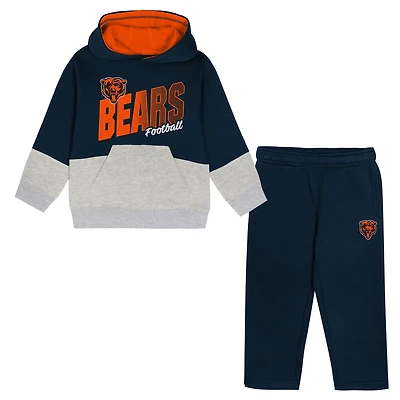 Toddler Outerstuff Navy Chicago Bears Lineman Fleece Hoodie & Pants Set
