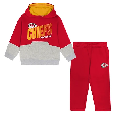 Toddler Outerstuff Red Kansas City Chiefs Lineman Fleece Hoodie & Pants Set