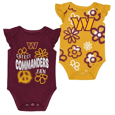 Girls Newborn & Infant Outerstuff Washington Commanders The Sunshine Two-Piece Bodysuit Set