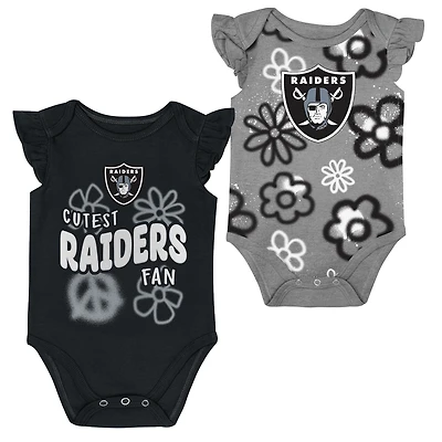 Girls Newborn & Infant Outerstuff Las Vegas Raiders The Sunshine Two-Piece Bodysuit Set