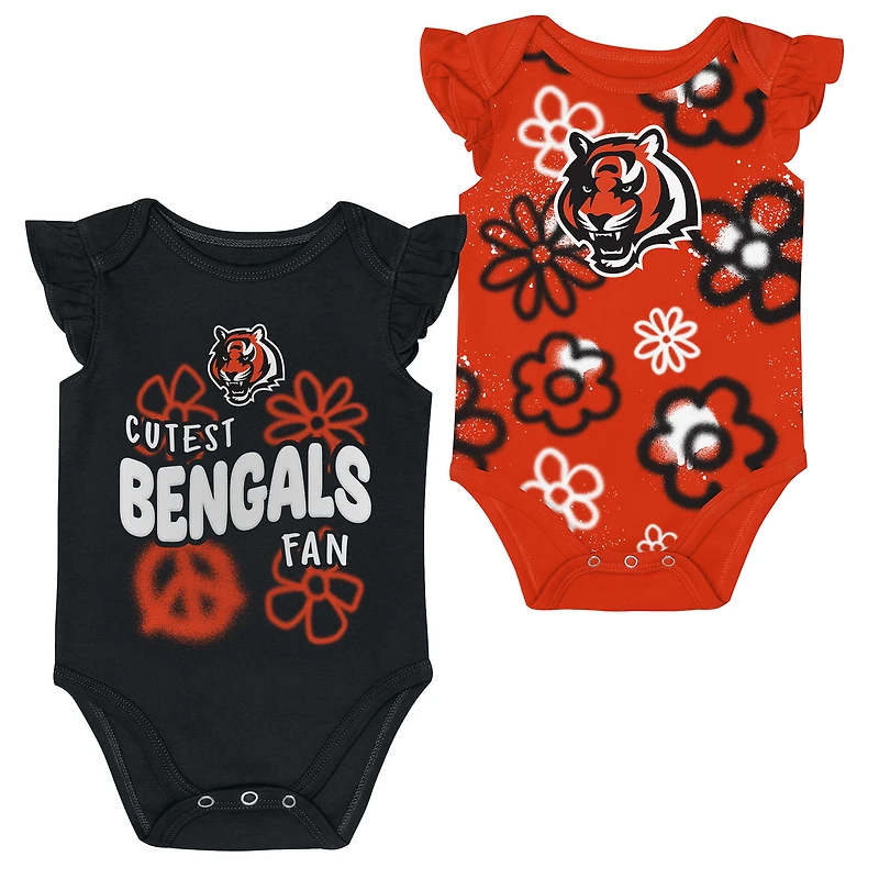 Girls Newborn & Infant Outerstuff Cincinnati Bengals The Sunshine Two-Piece Bodysuit Set