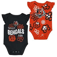 Girls Newborn & Infant Outerstuff Cincinnati Bengals The Sunshine Two-Piece Bodysuit Set