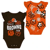 Girls Newborn & Infant Outerstuff Cleveland Browns The Sunshine Two-Piece Bodysuit Set