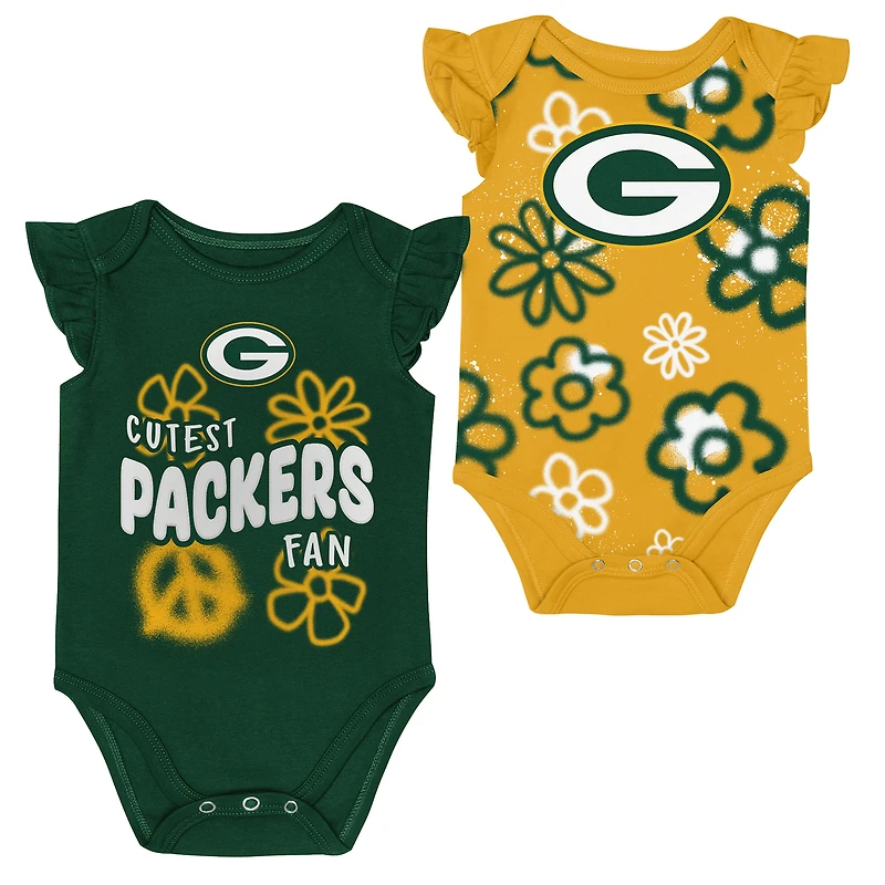 Girls Newborn & Infant Outerstuff Green Bay Packers The Sunshine Two-Piece Bodysuit Set