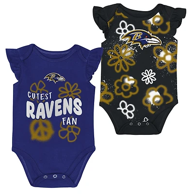 Girls Newborn & Infant Outerstuff Baltimore Ravens The Sunshine Two-Piece Bodysuit Set