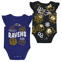 Girls Newborn & Infant Outerstuff Baltimore Ravens The Sunshine Two-Piece Bodysuit Set