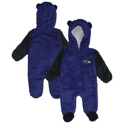Newborn & Infant Outerstuff Purple Baltimore Ravens Stay Napping Fleece Bunting Full-Zip Sleeper