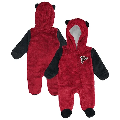 Newborn & Infant Outerstuff Red Atlanta Falcons Stay Napping Fleece Bunting Full-Zip Sleeper