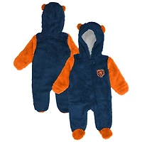 Newborn & Infant Outerstuff Navy Chicago Bears Stay Napping Fleece Bunting Full-Zip Sleeper
