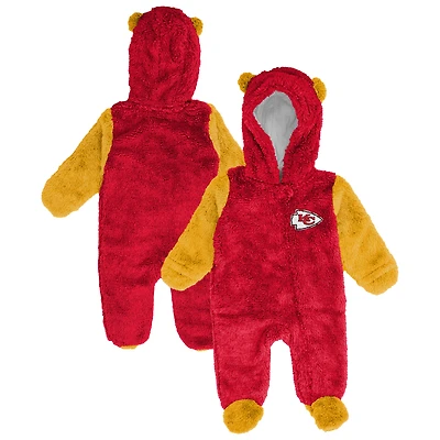 Newborn & Infant Outerstuff Red Kansas City Chiefs Stay Napping Fleece Bunting Full-Zip Sleeper