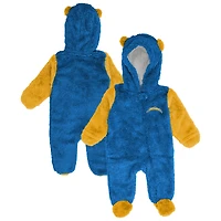 Newborn & Infant Outerstuff Powder Blue Los Angeles Chargers Stay Napping Fleece Bunting Full-Zip Sleeper