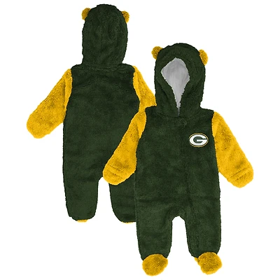 Newborn & Infant Outerstuff Green Bay Packers Stay Napping Fleece Bunting Full-Zip Sleeper