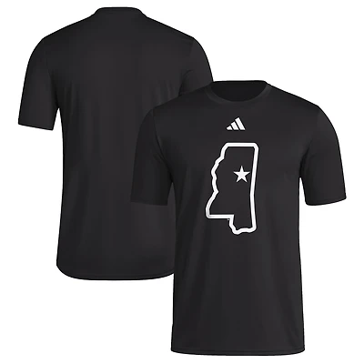 Men's adidas Black Mississippi State Bulldogs Strategy Pre-Game T-Shirt