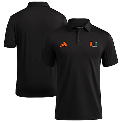 Men's adidas Black Miami Hurricanes Ultimate 365 Polo