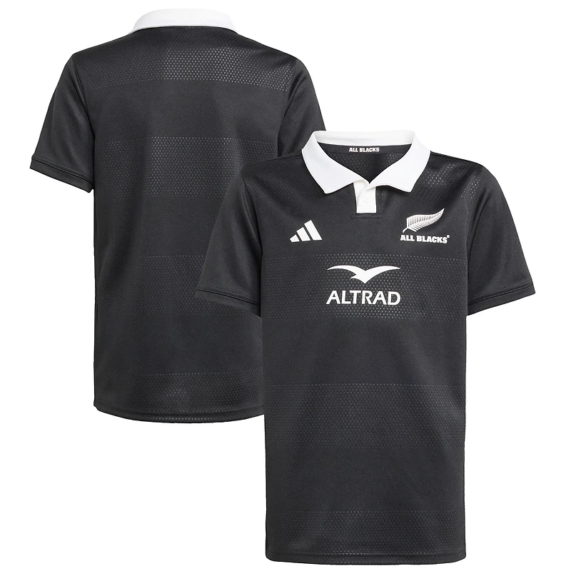 Youth adidas Black New Zealand Rugby 2025/26 Home Replica Jersey