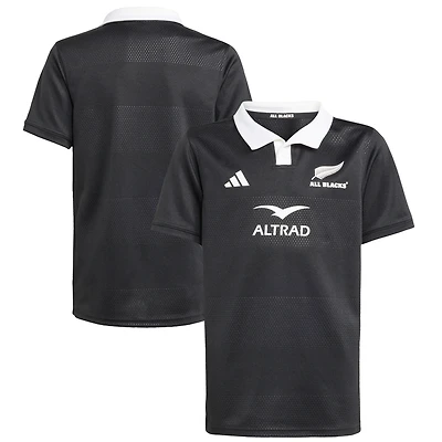 Youth adidas  Black New Zealand Rugby 2025/26 Home Replica Jersey