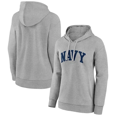 Women's Gray Navy Midshipmen Arch Pullover Hoodie