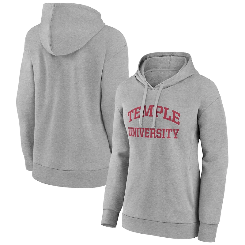 Women's Gray Temple Owls Arch Pullover Hoodie