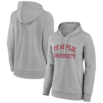 Women's Gray Temple Owls Arch Pullover Hoodie