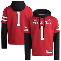 Men's adidas  Red Texas Tech Raiders Jersey Pullover Hoodie